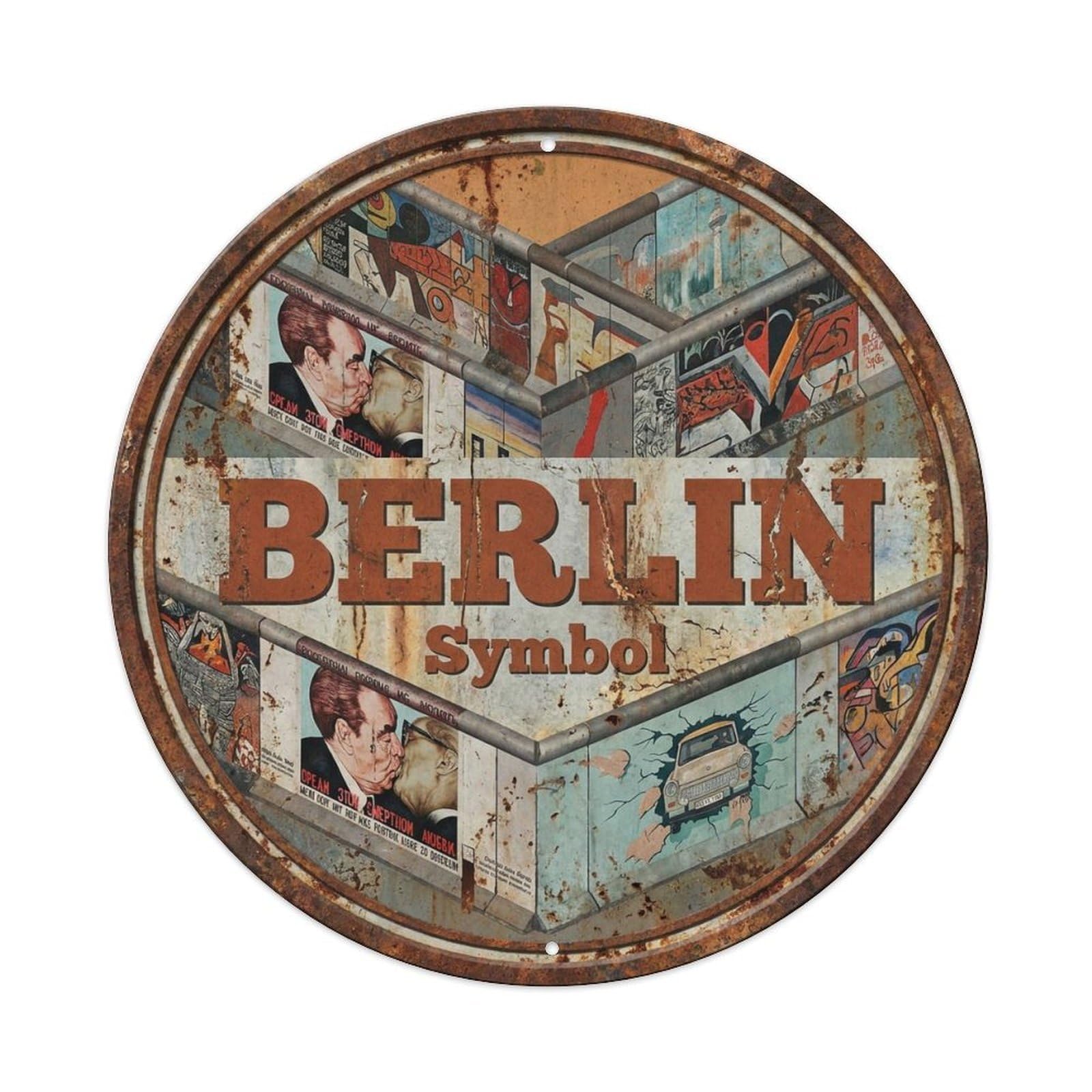 Vintage Travel Berlin Germany Icon Metal Tin Sign