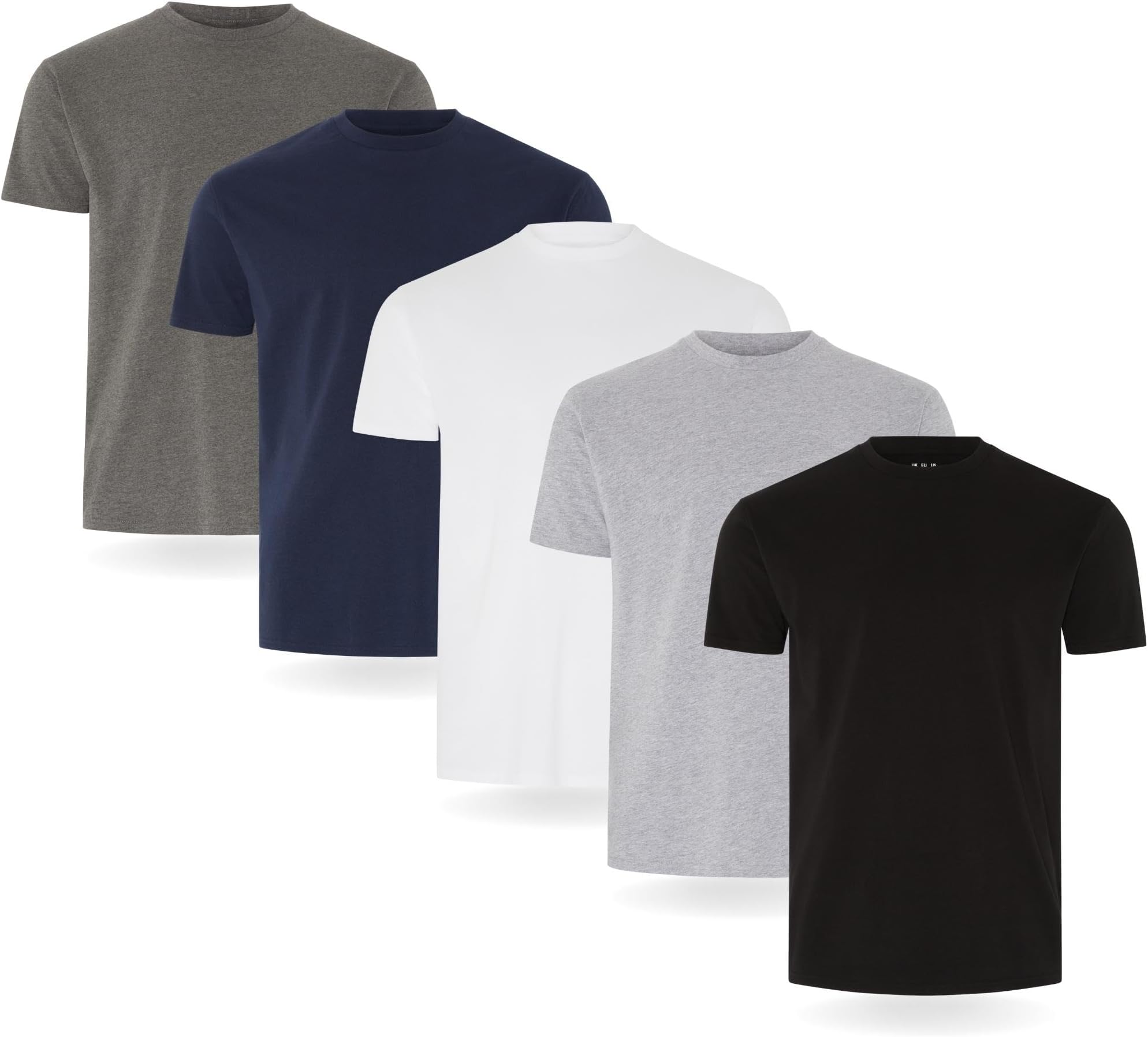 3/5-Pack Mens T Shirt - Premium Weight T-Shirts for Men with Lightly Fitted Design - Super Soft - Made with 100% Cotton - Stretch Fit for Any Occasion - Durable Comfort Fit
