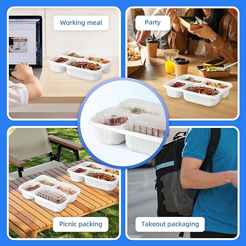 Miniatura 141 de YANGRUI Recipientes de plástico de 6 pulgadas, 17 onzas, paquete de 55 unidades – tapa reutilizable Crystal View anti niebla sin BPA PP Clamshell