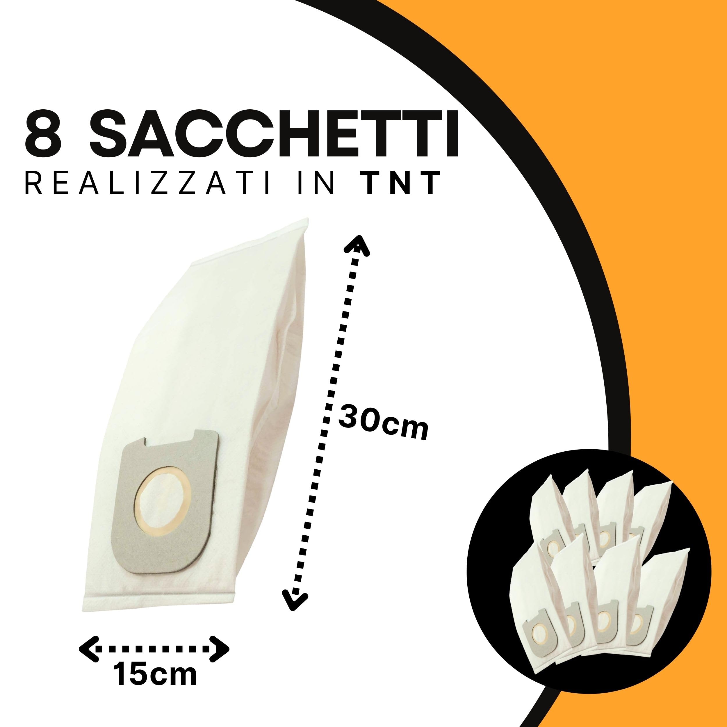 ELETTROCASA – 8 Sacchetti Aspirapolvere In TNT Per Delonghi VT26 E Compatibili – Filtrazione Avanzata Polvere