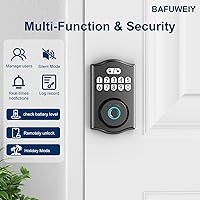 Vista 9 de Cerradura de puerta inteligente - Entrada sin llave con huella dactilar/Bluetooth APP control/contraseña, bloqueo automático, código de una sola