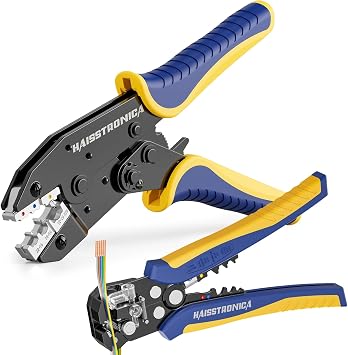 haisstronica Crimping Tool for Insulated Electrical Wire Connectors+Wire Stripper Tool