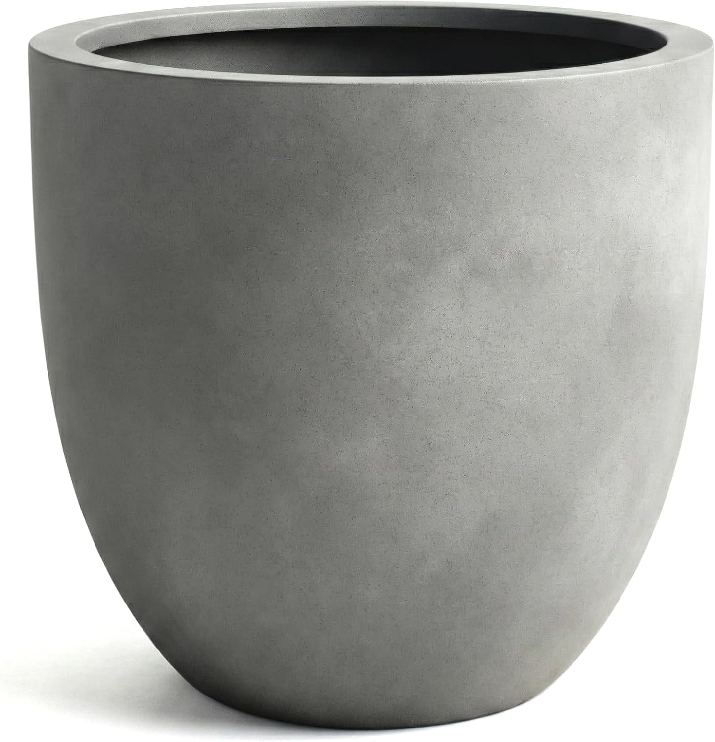DTY Mount Yale 15.7" D x 15" H (Pot Opening 12.2") Fiberstone Planter with Drainage Hole, Weather Resistant for Indoor and Outdoor, 2 Extra Coco Mats - Gray, Medium