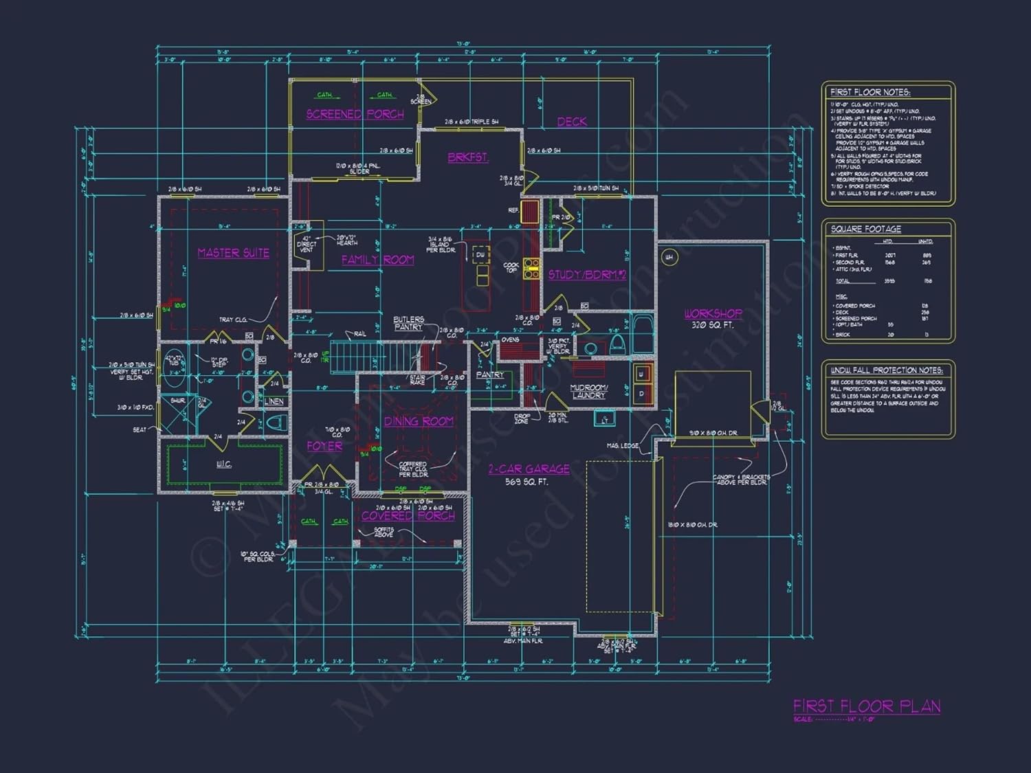 16-1580 HOUSE PLAN - Modern House Floor Plan - Blueprint with 2-Story Design & Features