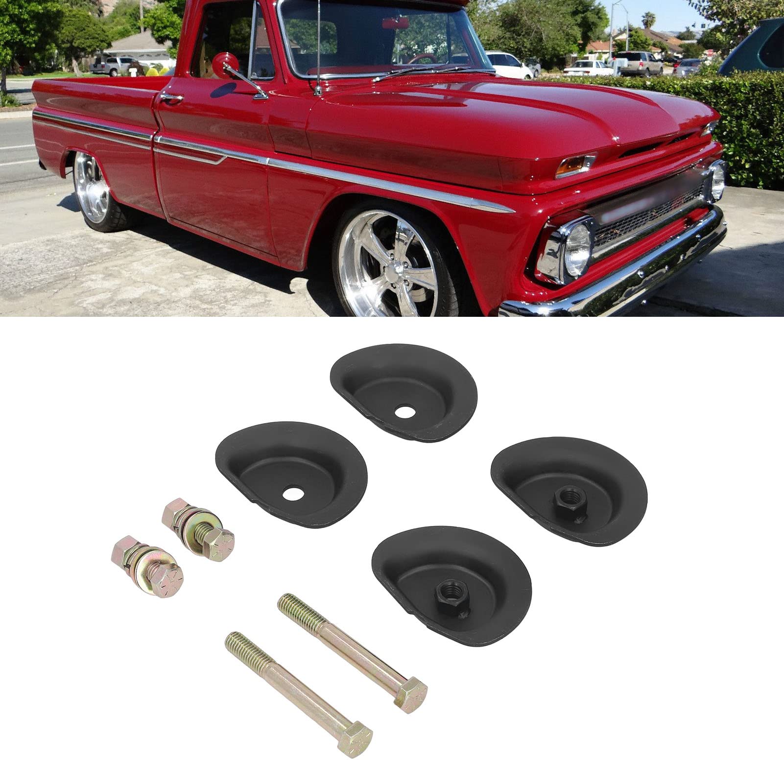AMONIDA Zestaw Zaczepów Sprężyny Tylnej, Wsporniki Mocujące do Chevy C10