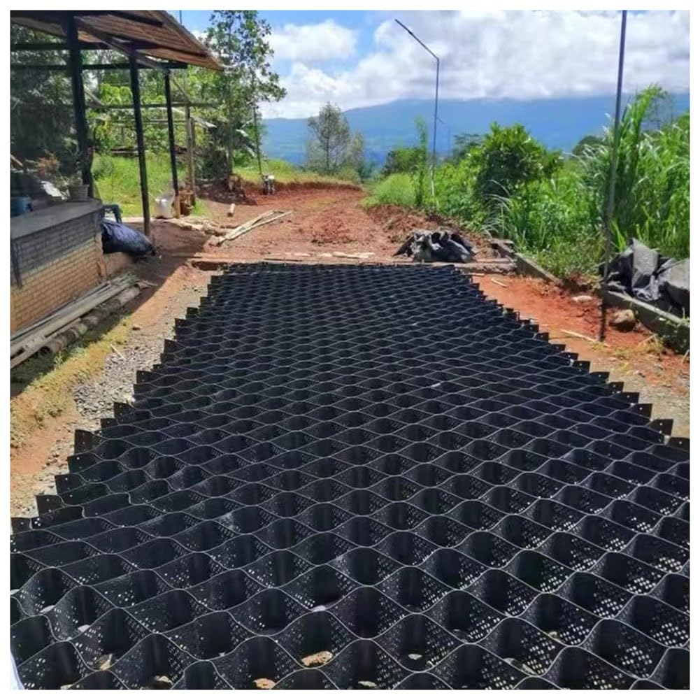 QYMYOZ 2Inch Thick Gravel Driveway Grid 4x9m Geo Grid Stabilization for Slopes Ideal for Garden Pathways and Driveways HeavyDuty Ground Reinforcement System