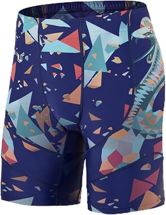 HUGE SPORTS Mens Rash Guard Swim Shorts Compression Swimming Jammer Cool Dry Active Swimsuit Workout Shorts Sports Tights
