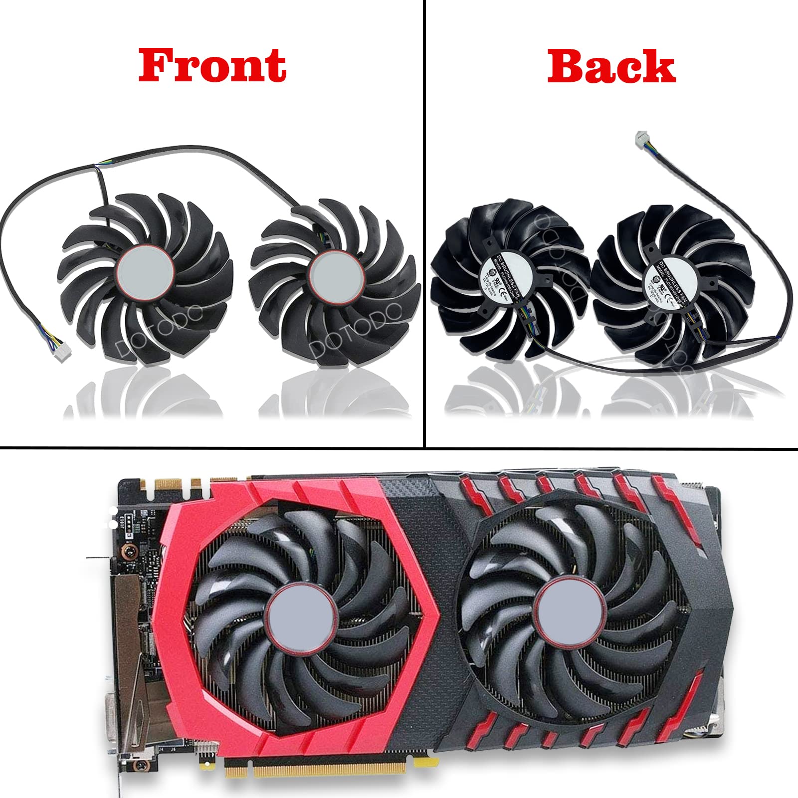 Ventilateur de refroidissement 95 mm PLD10010S12HH DC12 V 0,40 A pour MIS RX470 570 480 580 GTX1080Ti 1080 1070 1060
