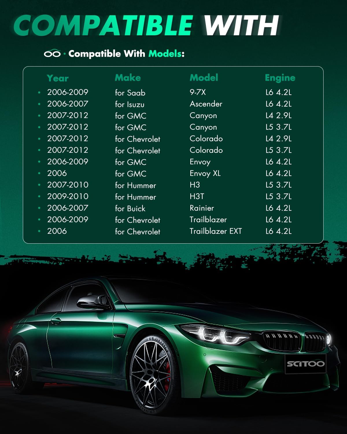 SCITOO UF497 Ignition Coil Coils&iridium Spark Plugs for Chevrolet for Hummer Colorado Canyon H3 H3T L5 3.7L 2007 2008 2009 2010 2011 2012