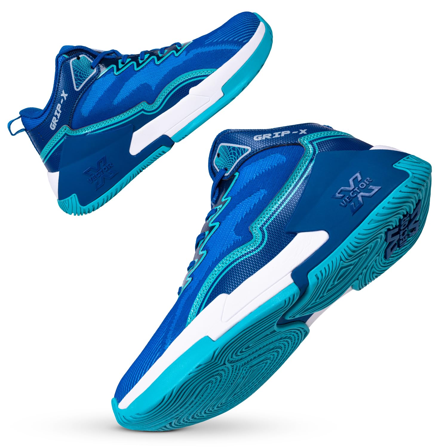 Grip-X Mens Basketball Shoe/Sneakers Knitted Upper + Rubber Outsole Indoor & Outdoor Court Shoes Provide Ultimate Comfort, Lightweight, Reliable Grip for Sports Players