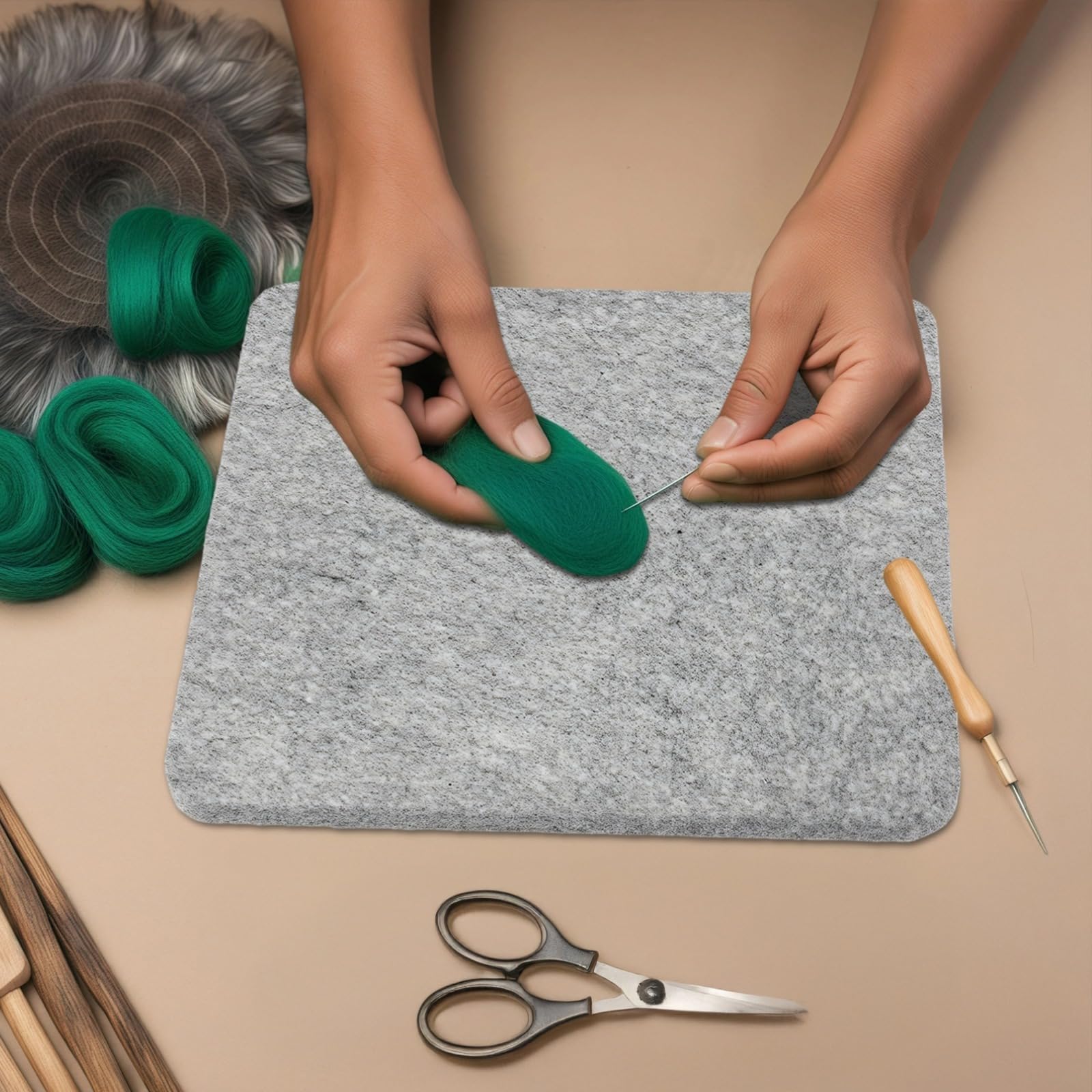10X10 in Needle Felting Ironing Pads, 4-Pack for Beginners and Crafts, Felt Mats for DIY