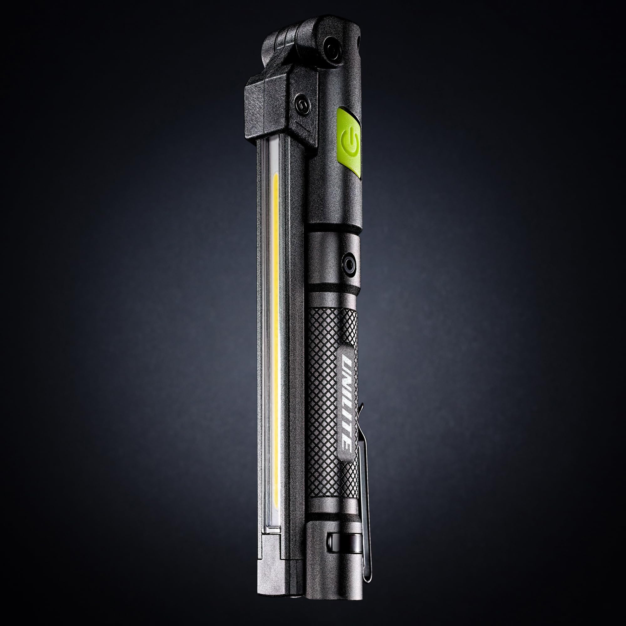 Unilite IL-425R LED-Inspektionsleuchte mit USB-Anschluss, wiederaufladbar, hochwertig, schlank, faltbar, 425 Lumen, zusätzliche Heck- und Ober-Taschenlampe, starker Magnetfuß, Schnellladung Typ C