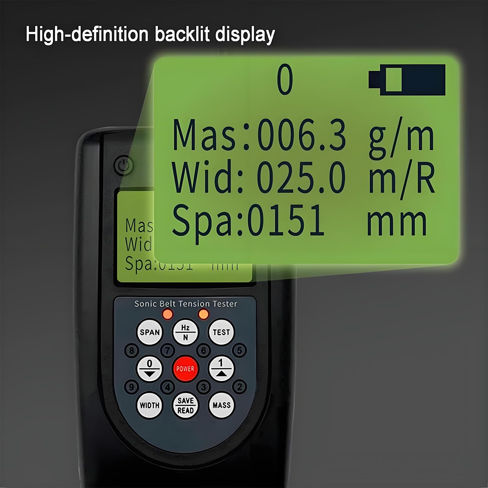 Miernik Naprężenia Pasa, Zintegrowany Miernik Z Podświetlanym Wyświetlaczem Lcd, Zakres Częstotliwości 10 Hz–680 Hz, Zapisuje 20 Parametrów Pasa, Idealny Do Dok
