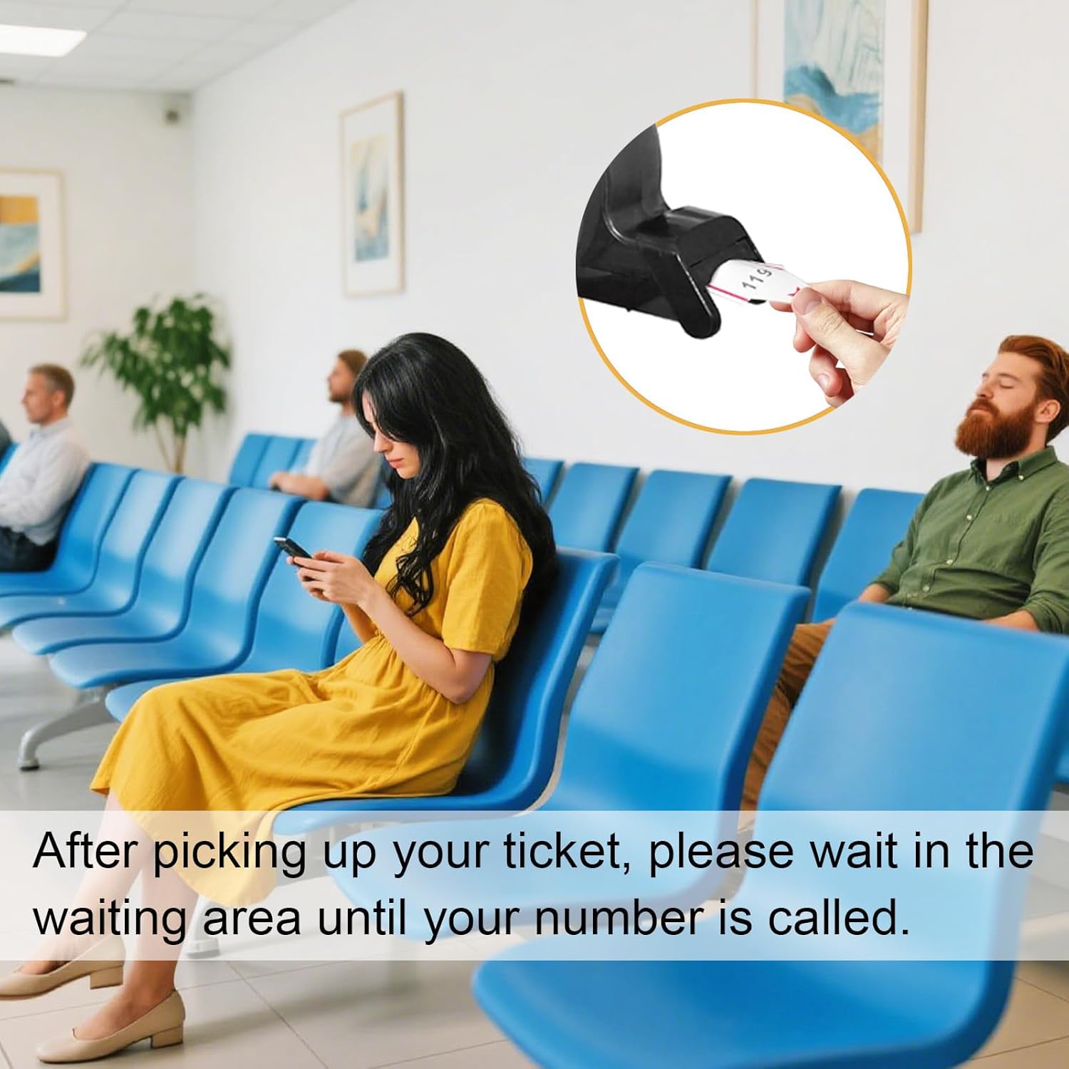Ticket Number Dispenser|Take a Number Machine with 3 Digit 2000 Queue Tickets from 000-999|Queuing System for Bank,Restaurant,Deli,Pharmacy,Retail Store,Service Counters, Wall/Counter Mountable