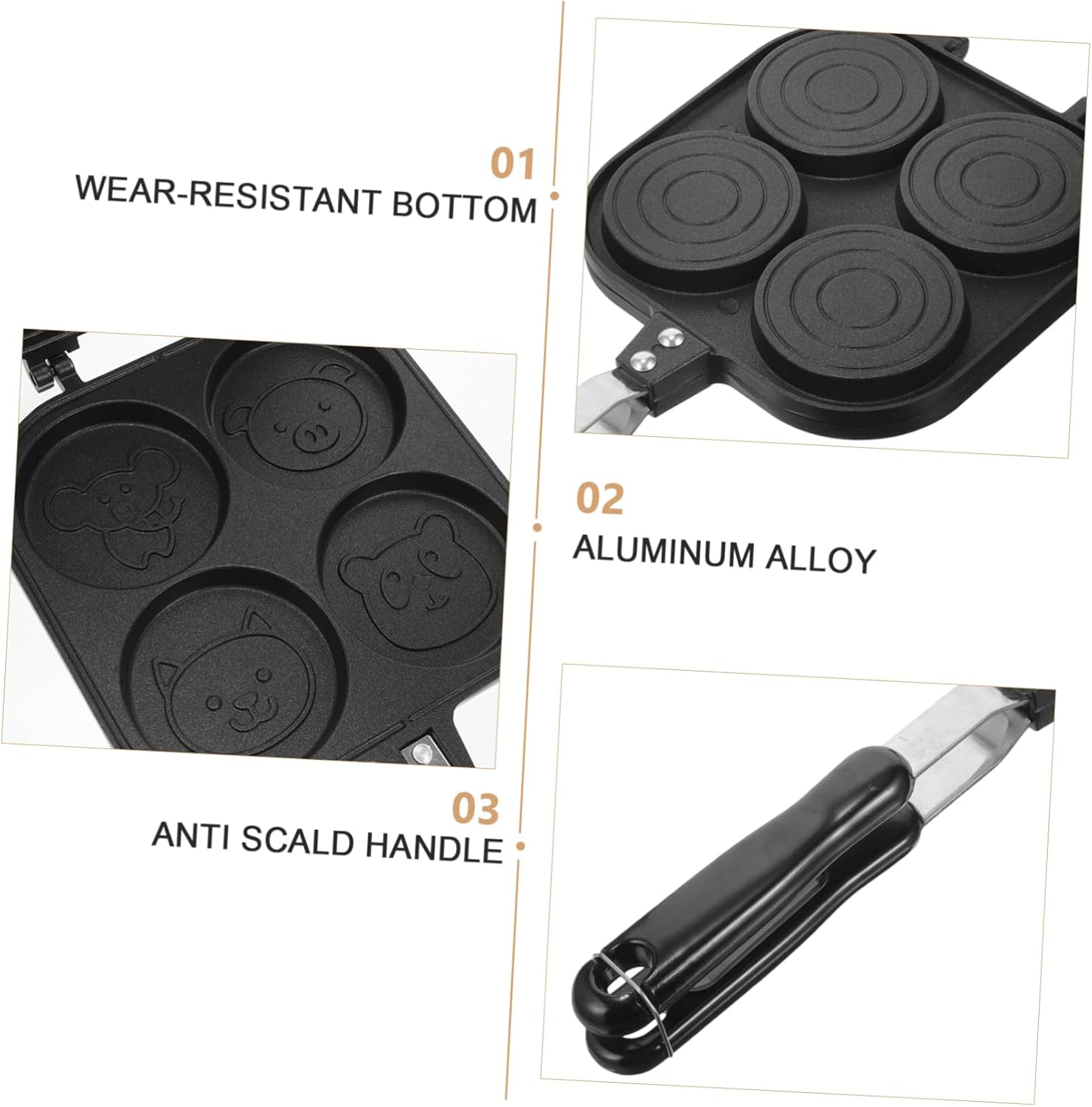 Double Sided Non Stick Egg Frying Pan for Cavity Design for Pancakes and Burgers Health Safe Cooking Tool Versatile Kitchen Use Easy to Clean and Store