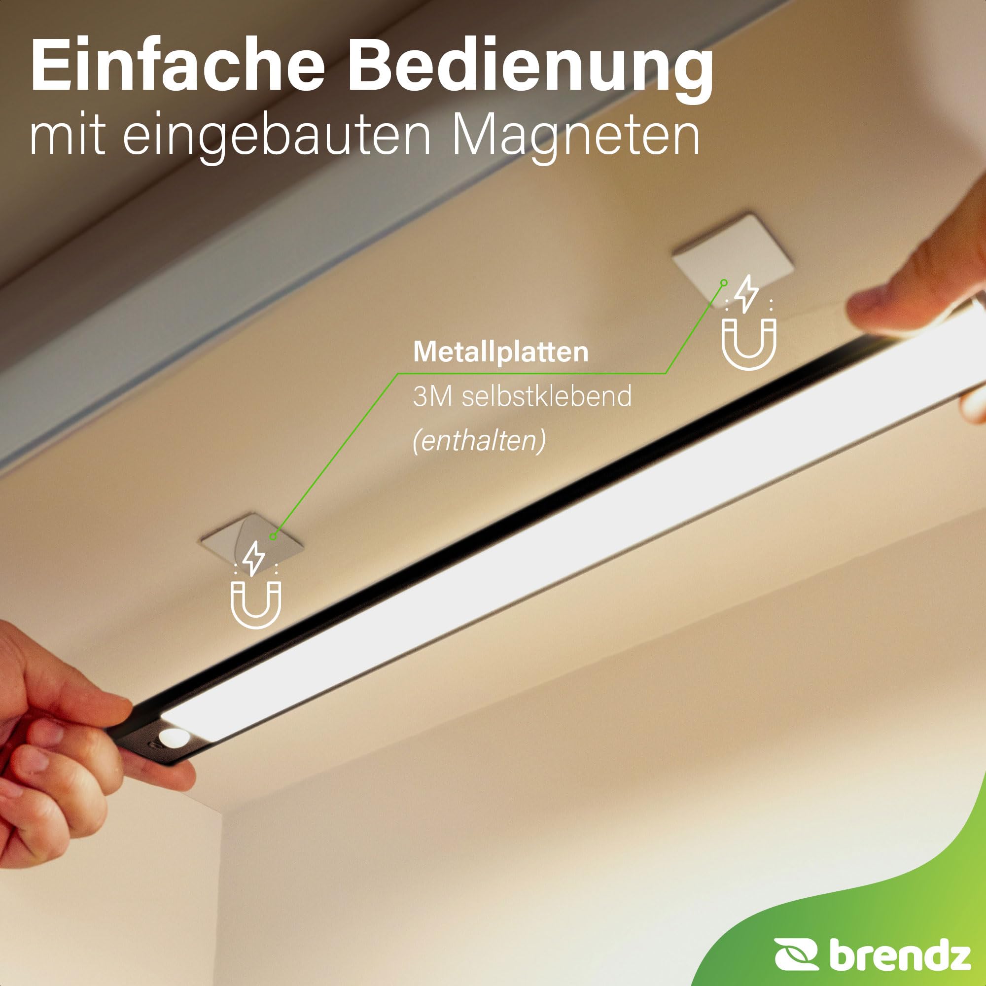 Brendz Schranklicht mit Bewegungsmelder, Kleiderschrank Beleuchtung, 4 x 40cm