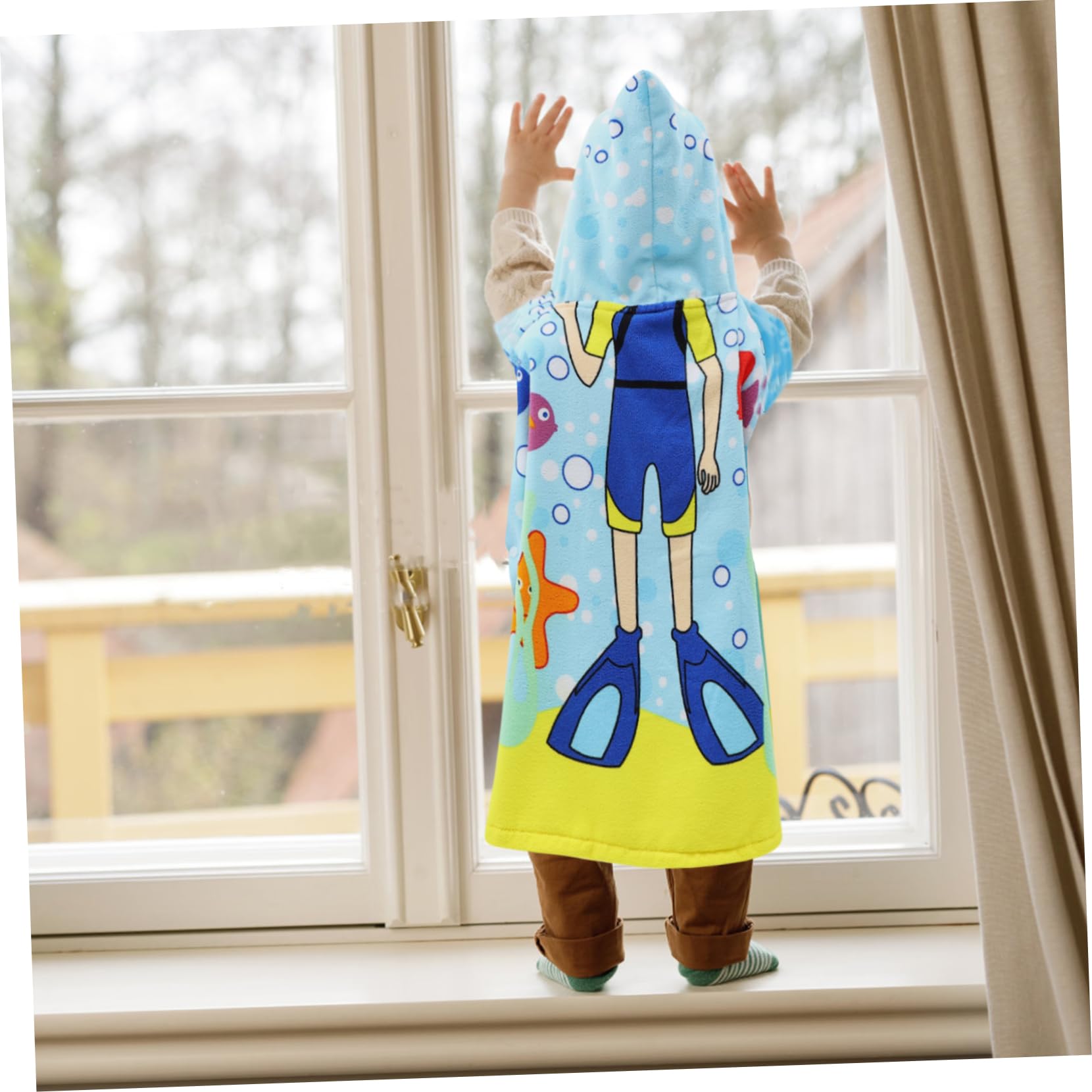 VICASKY 5pièces Serviettes De Bain Garçon Fille Cape De Bain à Capuche Microfibre Ultra Douce pour Et Confortable Après Douche