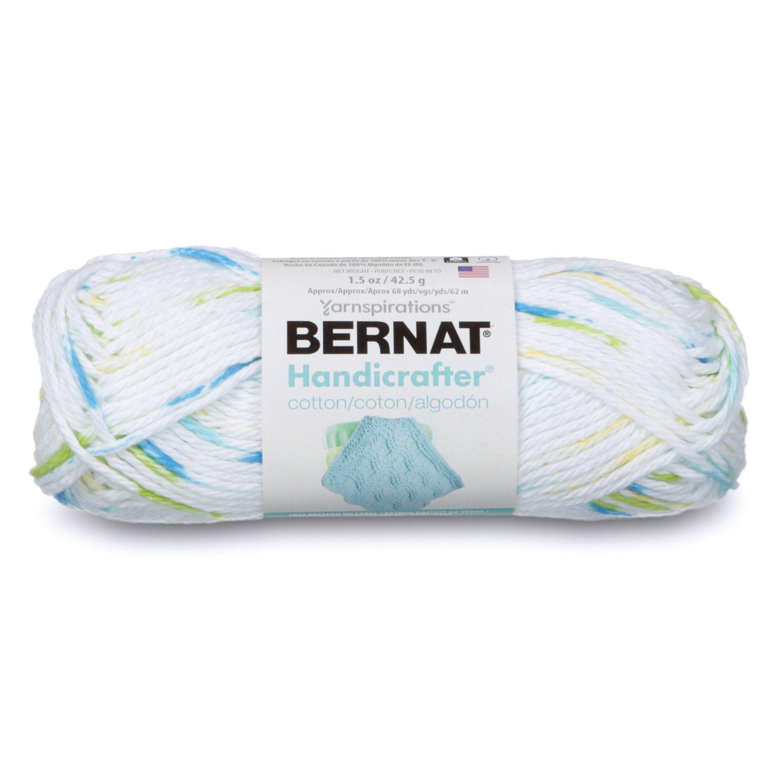 Bernat Handicrafter Cotton Ombre Yarn, 1.5 oz, Gauge 4 Medium, 100% Cotton, Summer Print