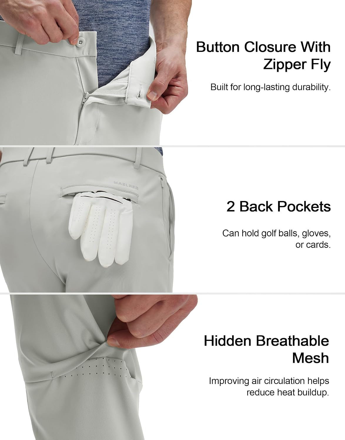 M MAELREG Men's Golf Joggers Pants with 5 Pockets Slim Fit Stretch Sweatpants with Belt Loops Travel Casual Pants for Men