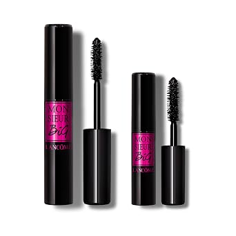 Lancome Monsieur Big Volumizing Black Mascara Duo - For Voluminized & Bold Lashes - Full Size & Travel Size Mascara Set