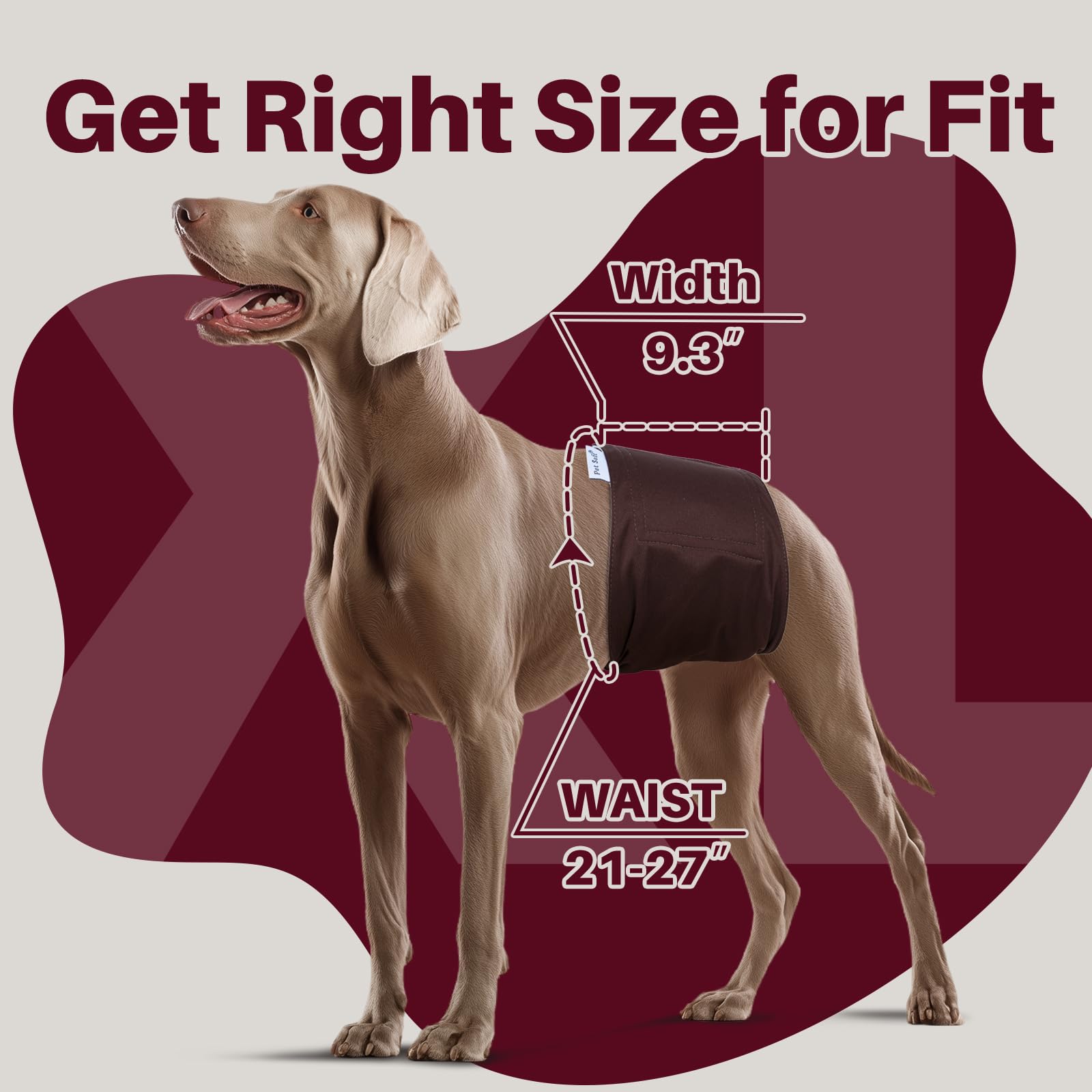 Pet Soft Hundewindeln für Rüden, 5 Stück Rüdenwindel Waschbar bei Inkontinenz, Hochabsorbierender Hunde Pampers Windeln für Rüden mit Verstellbarem Verschluss (Raumelement, XL)