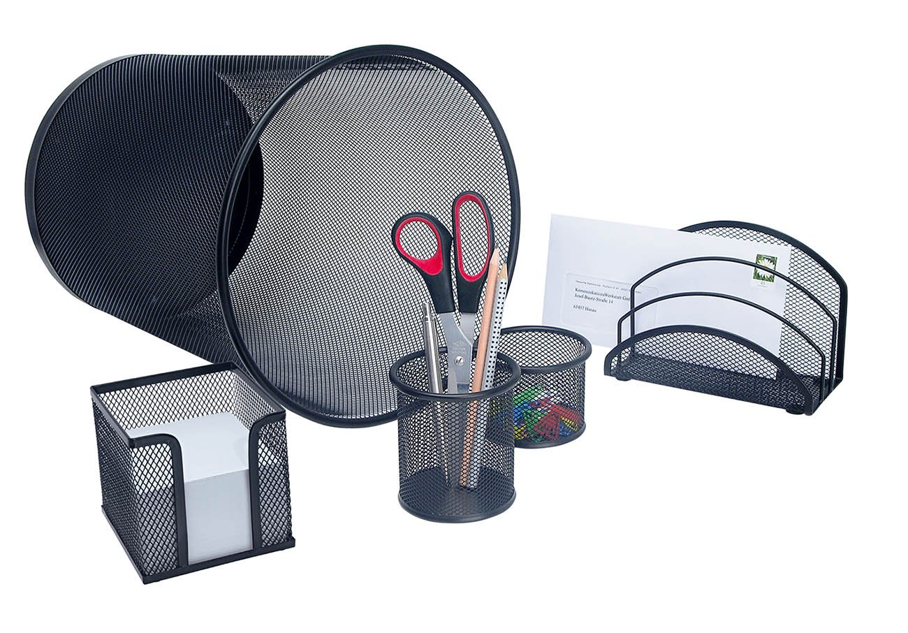 Wedo 065101 Set Office Complet, 5 Pezzi, Nero