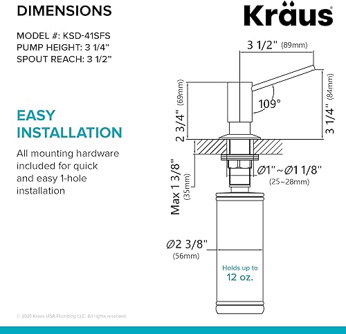 Miniatura 6 de KRAUS Dispensador de jabón y loción de cocina en acero inoxidable sin manchas, KSD-41SFS