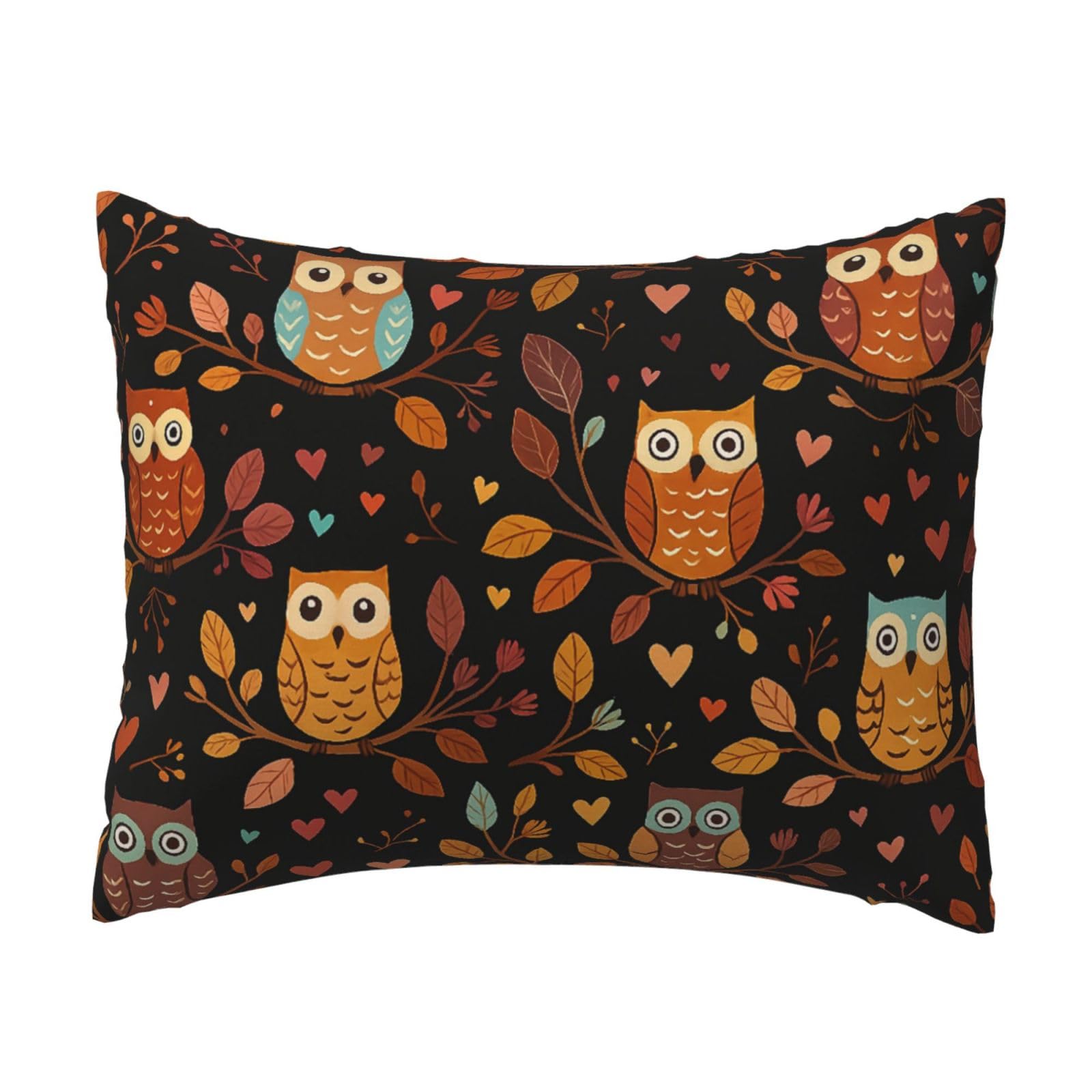 Cartoon Colorful Owl Pillowcase Soft Plush with Zipper Decorative Pillowcovers 16x20 in