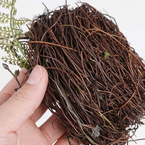 Miniatura 3 de VALICLUD Nido artificial para pájaros con huevos, pájaros, ramita de ratán natural, adorno para casa, decoración de jardín