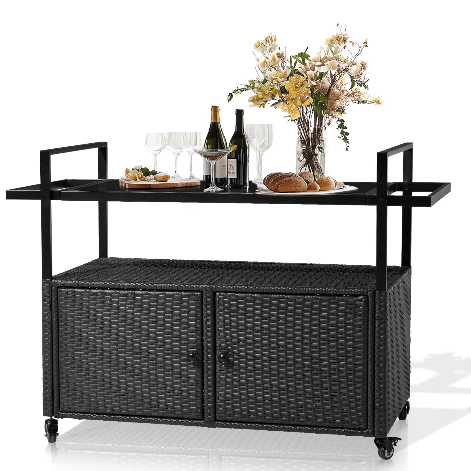 VINGLI Wicker Bar Cart