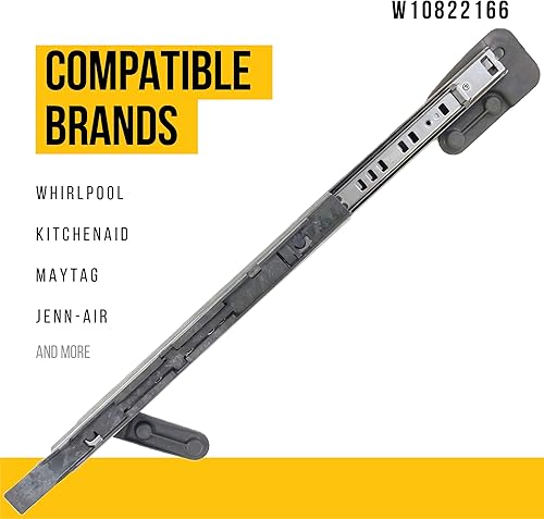 Miniatura 2 de W10822166 - Conjunto de riel inferior para platos (lado derecho), piezas compatibles con lavaplatos Whirlpool KitchenAid Maytag - Sustituye a
