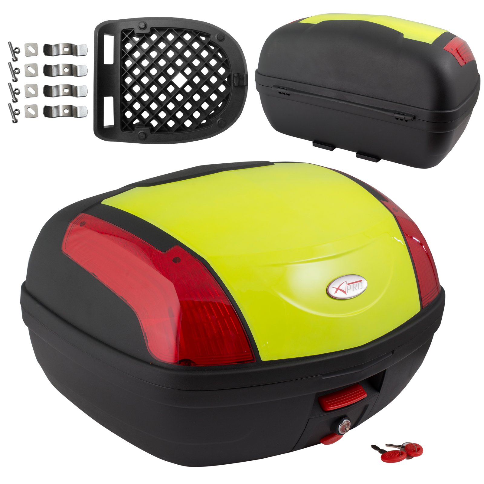 A-Pro Top Case Box 46 Lt Universal Quick rlease Motorcycle Luggage Fluo ad alta Vis