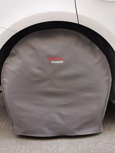 Miniatura 7 de Juego de 4 protectores solares impermeables para caravana, caravana, caravana, remolque, camión, se adapta a neumáticos de 27 a 29 pulgadas de