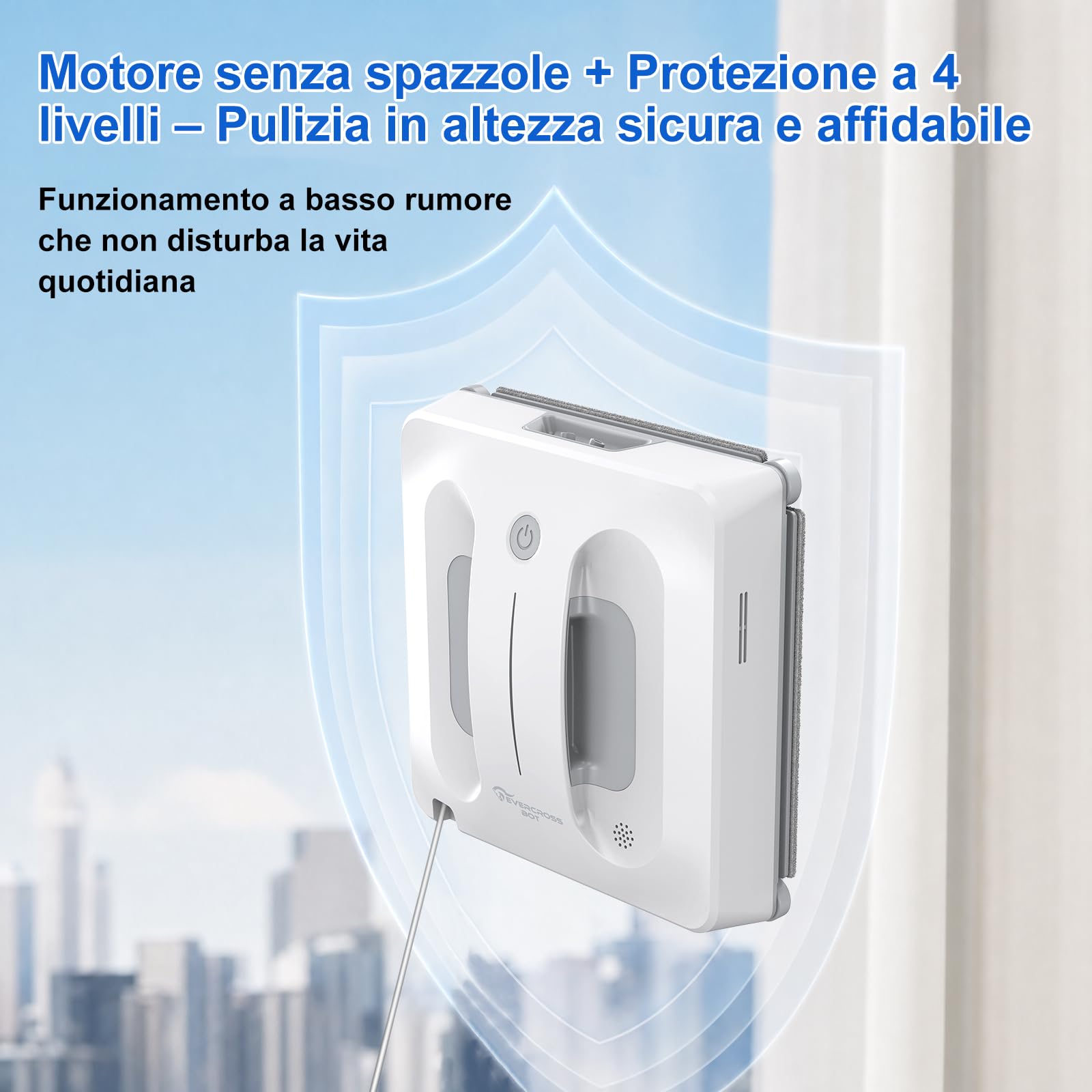 Robot Lavavetri con Doppio Spruzzo Automatico e Telecomando | 4 ugelli a spruzzo, pompa dell'acqua, 4 modalità di pulizia, telecomando, aderenza sicura