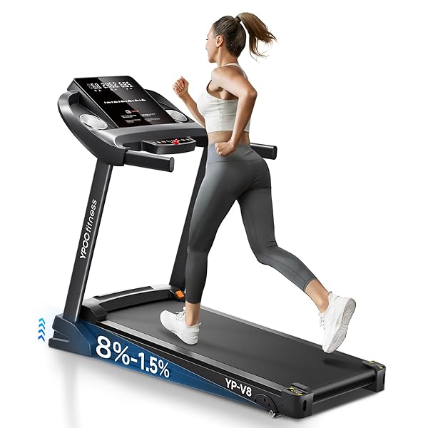 Treadmills for Home Use, Walking Pad Treadmill with Incline, Auto Foldable Treadmill for Home, 8.0 MPH Running Treadmill with Bluetooth Enabled, 300 lbs User Capacity