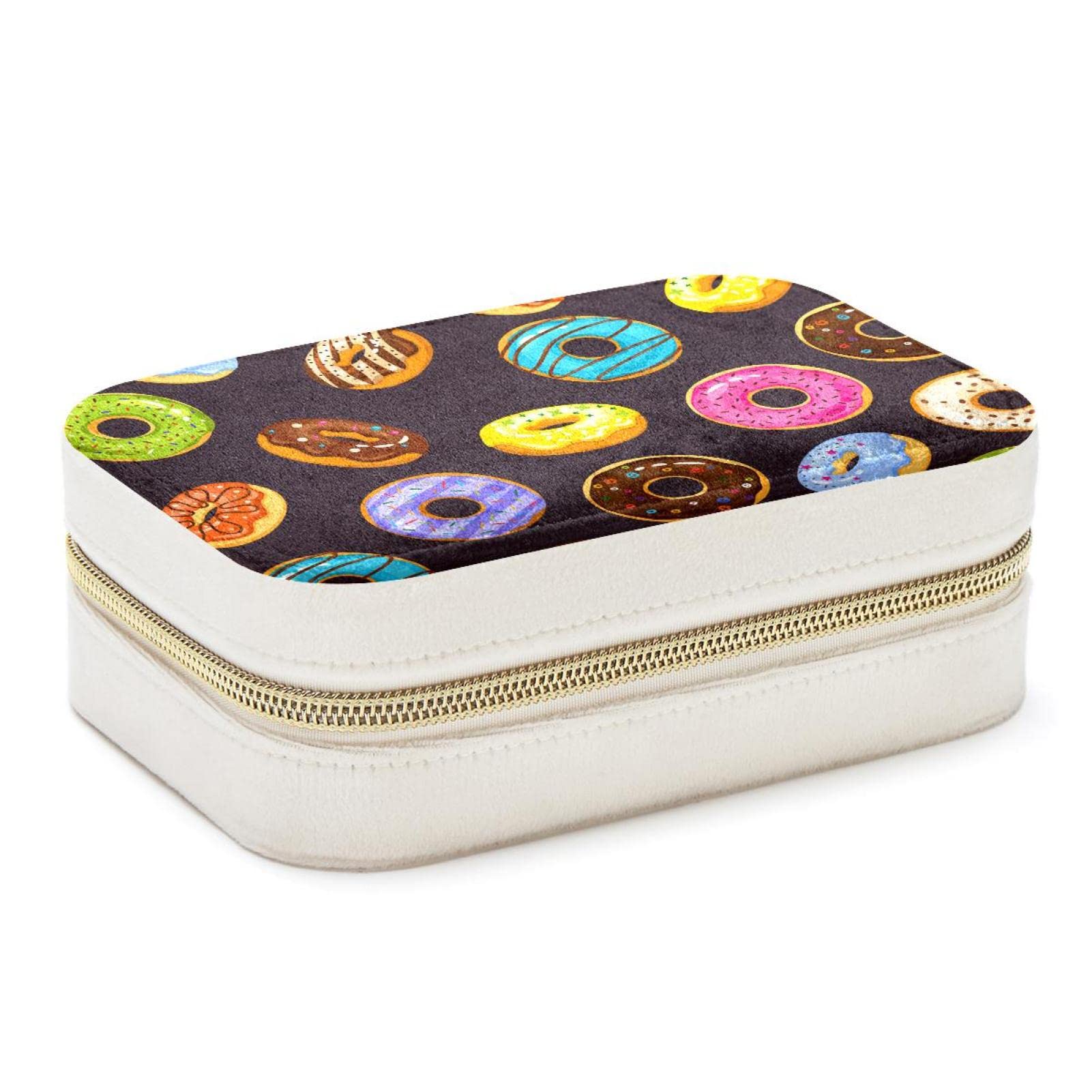 Boîte à bijoux donut chocolat design avec miroir intégré fille