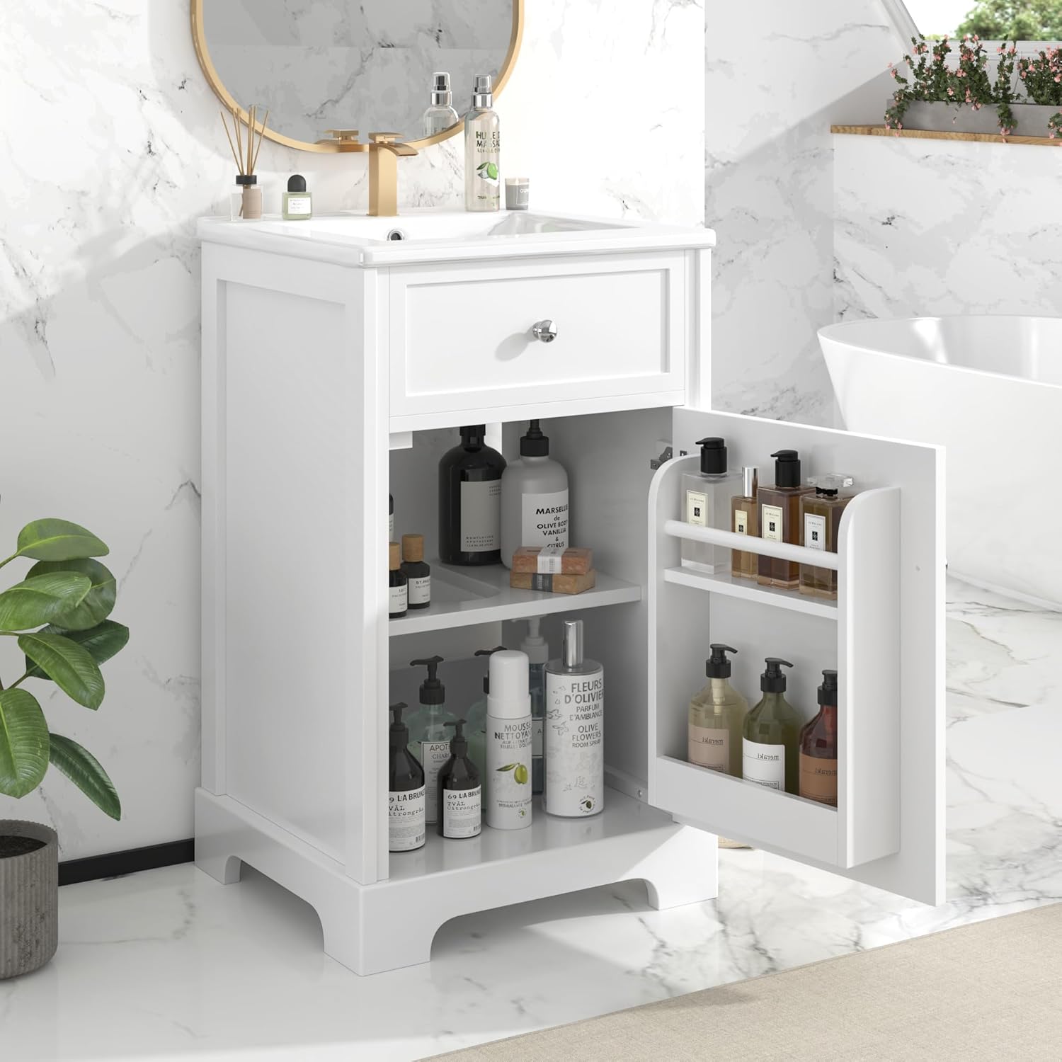 Amazon.com: Merax 20 Inch Small Bathroom Vanities Storage Cabinet with ...