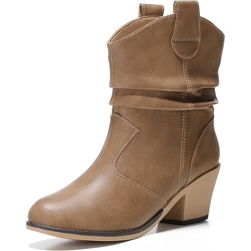 Bacia Cowboy Boots Womens Cowgirl Boots Mid-Calf with Pull-on Tabs