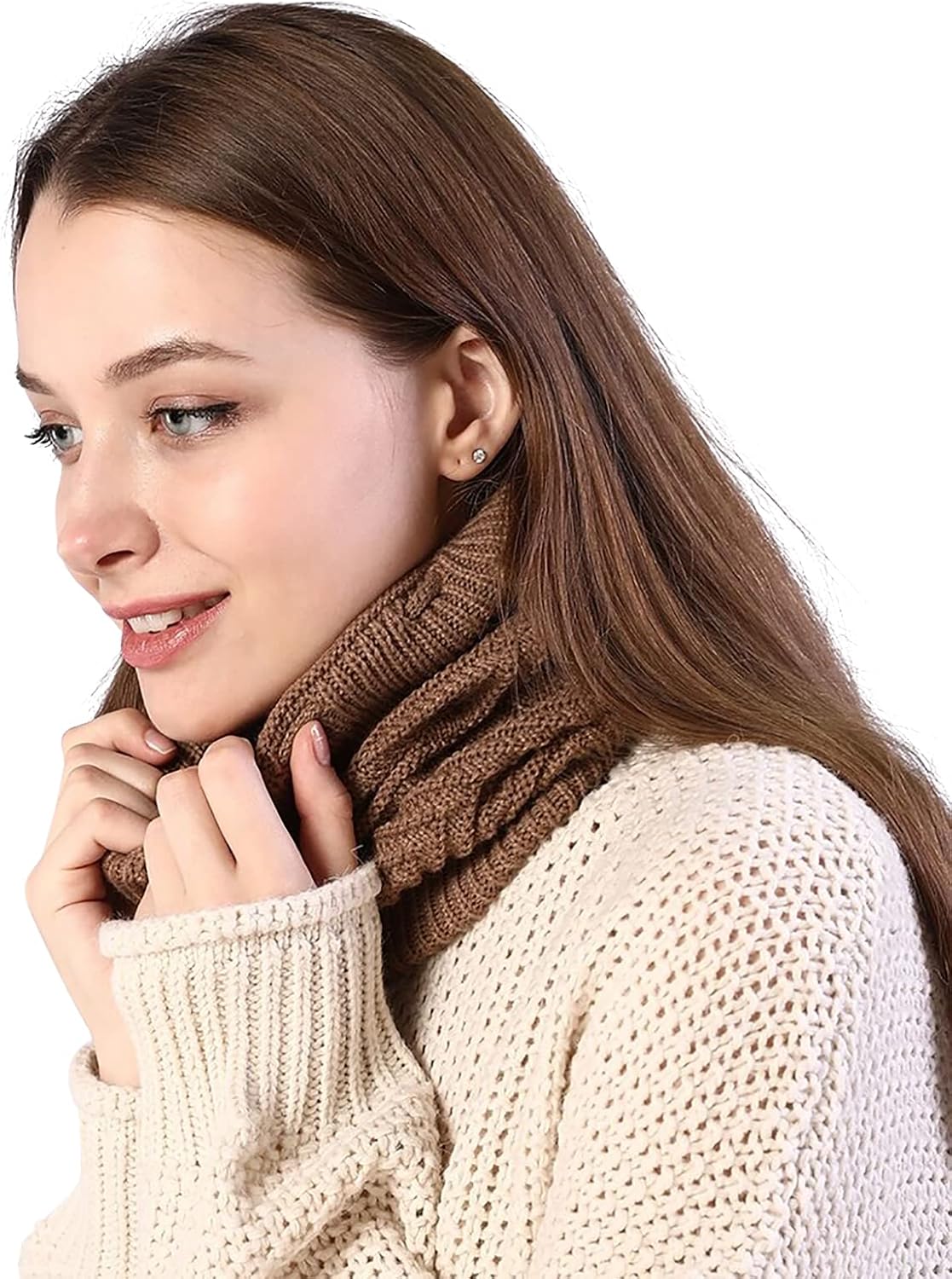 PURFUN Electric Heated Beanie Scarf, 2 in 1 USB Heating Skull Cap Neckerchief Winter Running Ski Knitted Hat Head Neck Warmer - Image 6