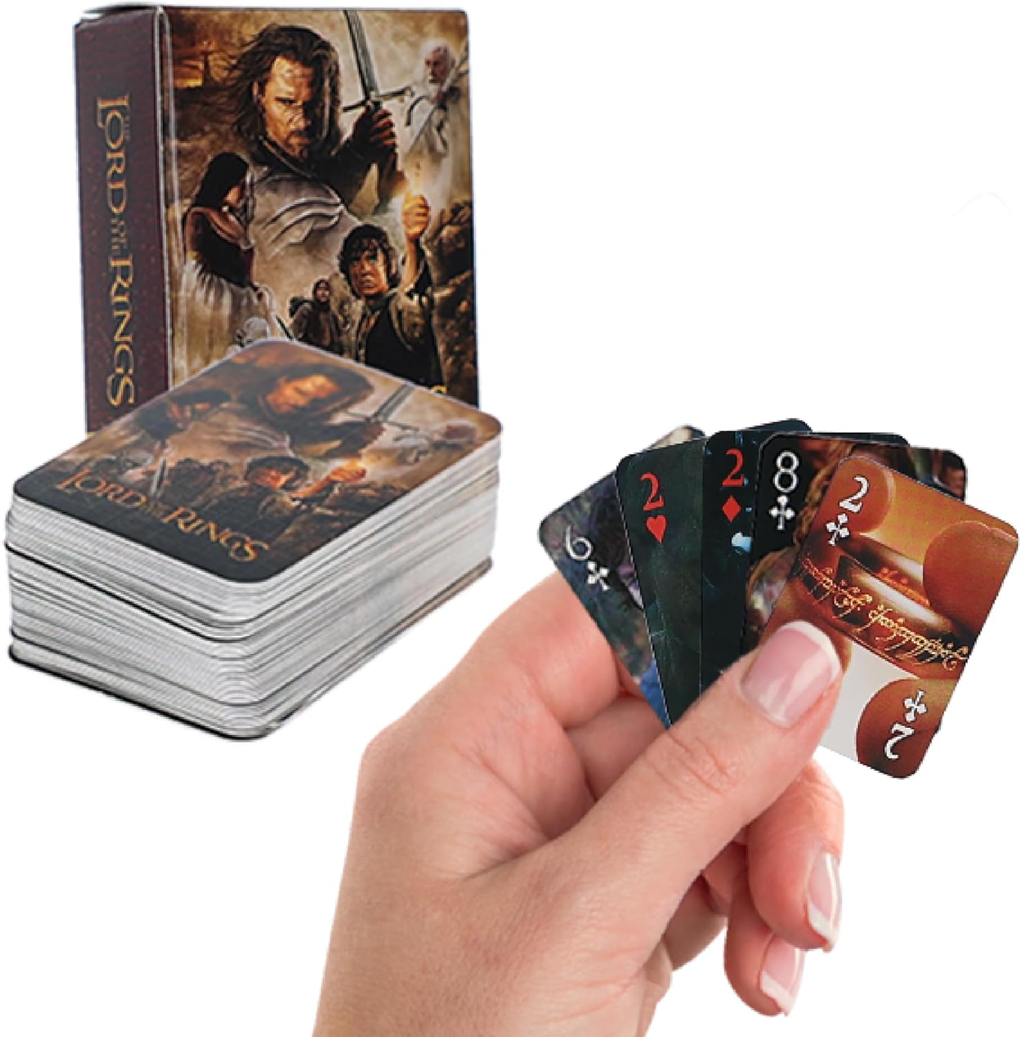 AQUARIUS Lord of the Rings Chiisai Mini Playing Cards – Tiny Deck with 54 Unique Cards, Travel Size Collectible Card Game, Official LOTR Merchandise, Ages 8+