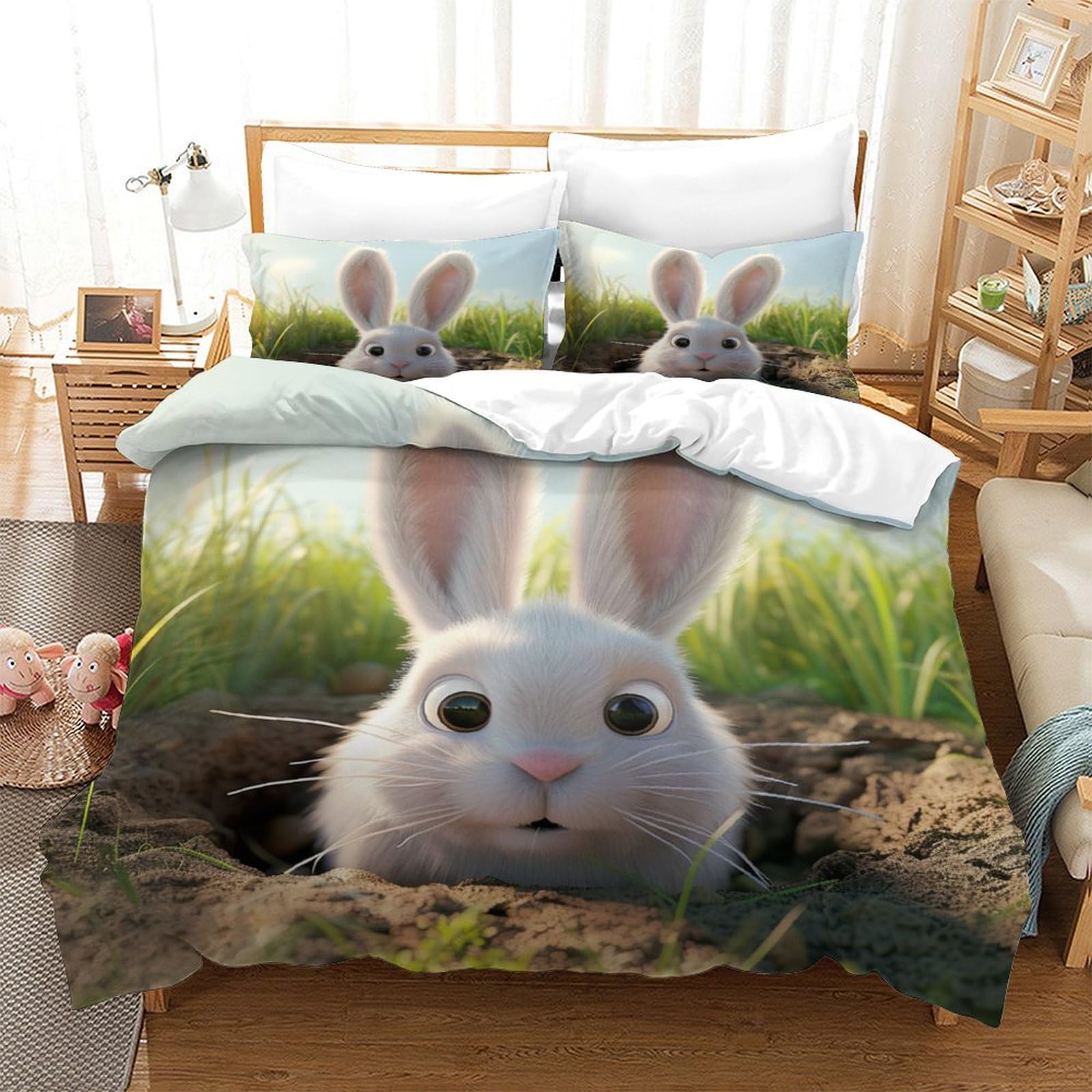 Housse de couette lapin imprimé 3D pour créer un cocon douillet dans une chambre d'enfant