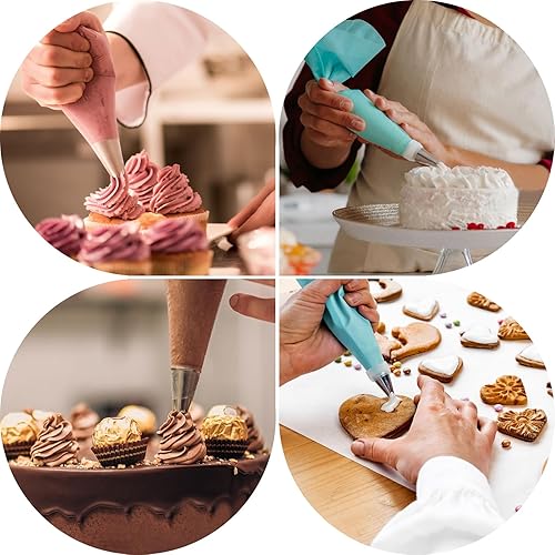 Miniatura 7 de WD&CD Juego de 63 bolsas de tuberías y puntas, suministros reutilizables para decoración de tartas, suministros de kit de decoración de tartas