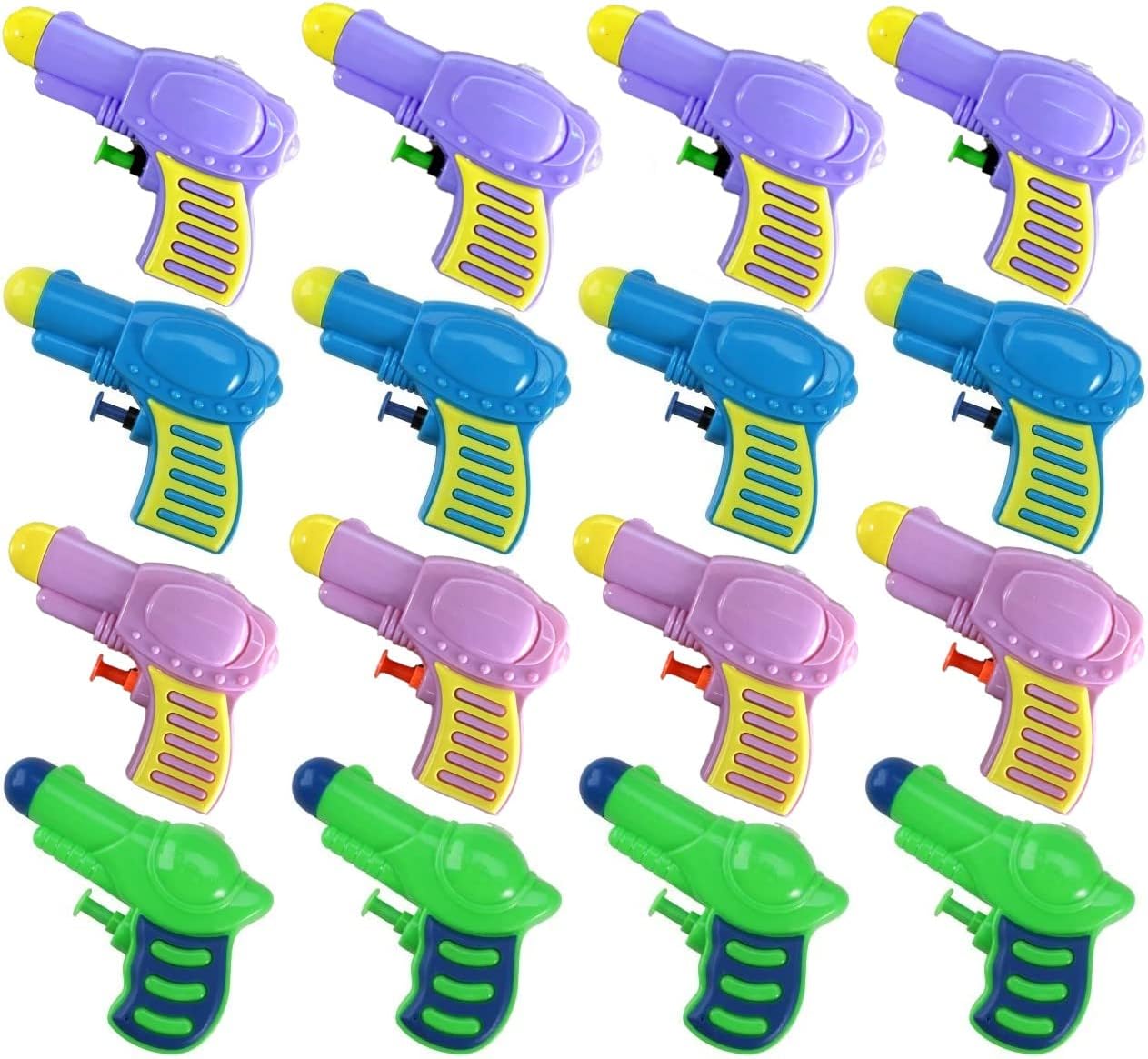 LATERN 16Pcs Water Pistols For Kids, 10cm Plastic Water Squirt Guns Toy for Outdoor Garden Summing Pool Beach, Summer Water Fun, Kids Toys Age 3 4 5 6 7 8 9+ (4 Random Color)