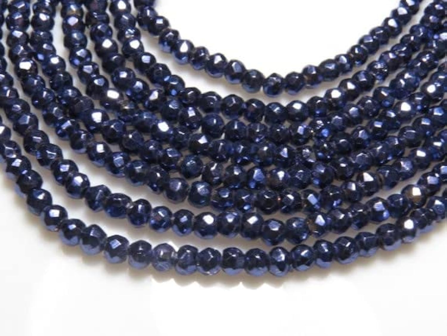 Perles iolite bleu 4mm en fil de 14 pouces pour création bijoux artisanaux