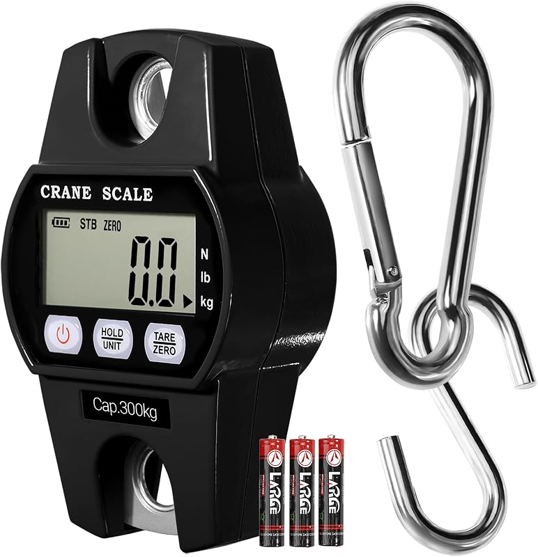 Báscula de grúa colgante digital GRAM PRES 660LB/300KG | Básculas de caza de ciervos, granja, pesca, pescado, carne, caza, báscula de equipaje con retención/tara