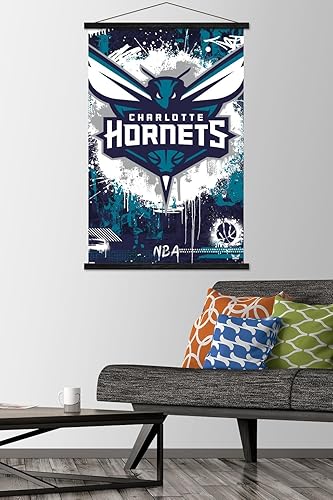 Miniatura 2 de Trends International NBA Charlotte Hornets - Maximalist Logo 23 Wall Poster with Magnetic Frame