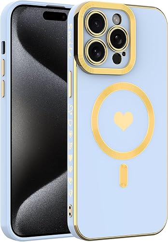 wahhle Magsafe - Funda magnética para iPhone 11 Pro, cubierta de lujo chapada en forma de corazón para mujeres y niñas con protector de cámara disponible en Yaxa Colombia