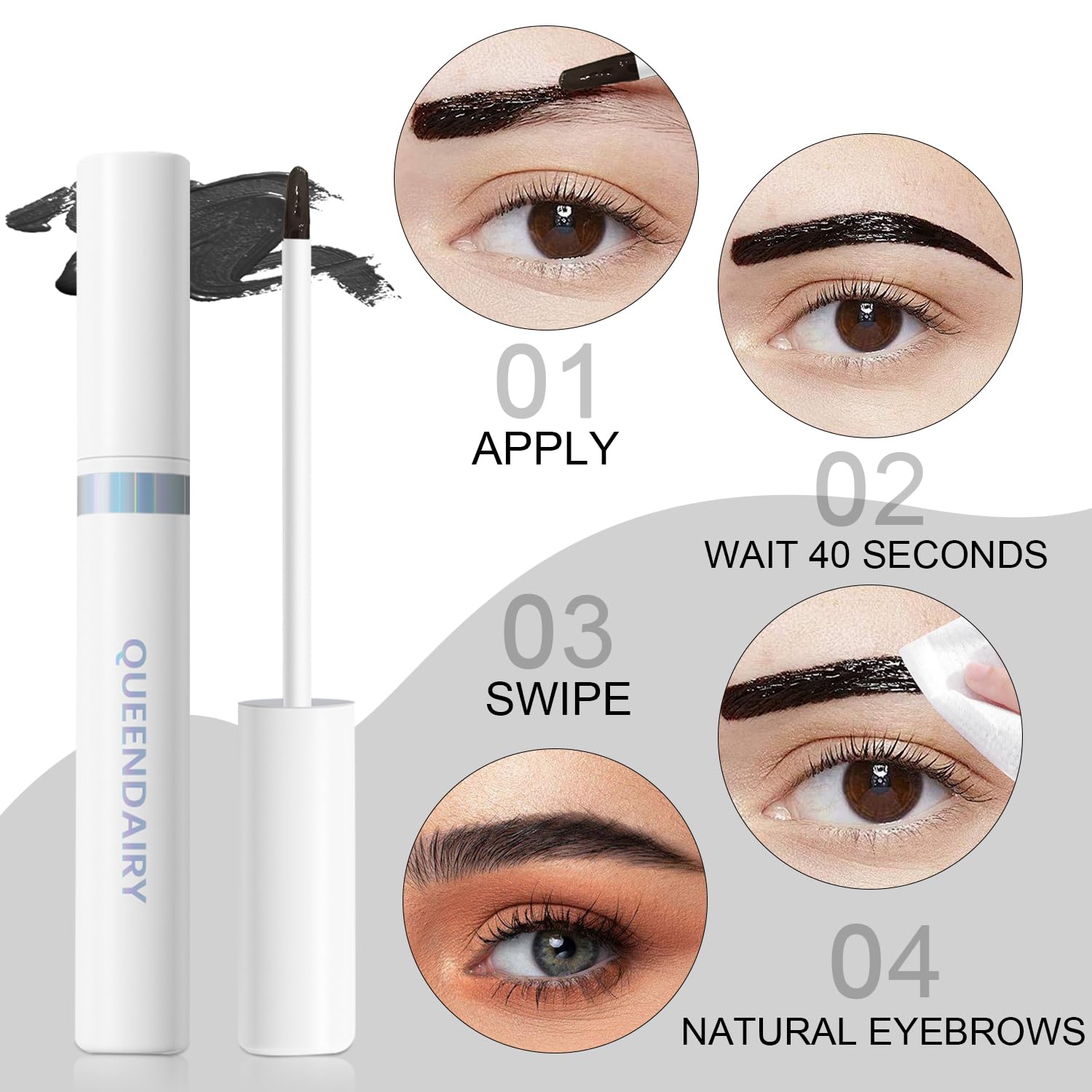 Eyebrow Stain Long Lasting Eyebrow Makeup Smudge-proof Eyebrow Gel Waterproof Transfer-proof Vegan Cruelty-free Eyebrow Gel (Auburn)
