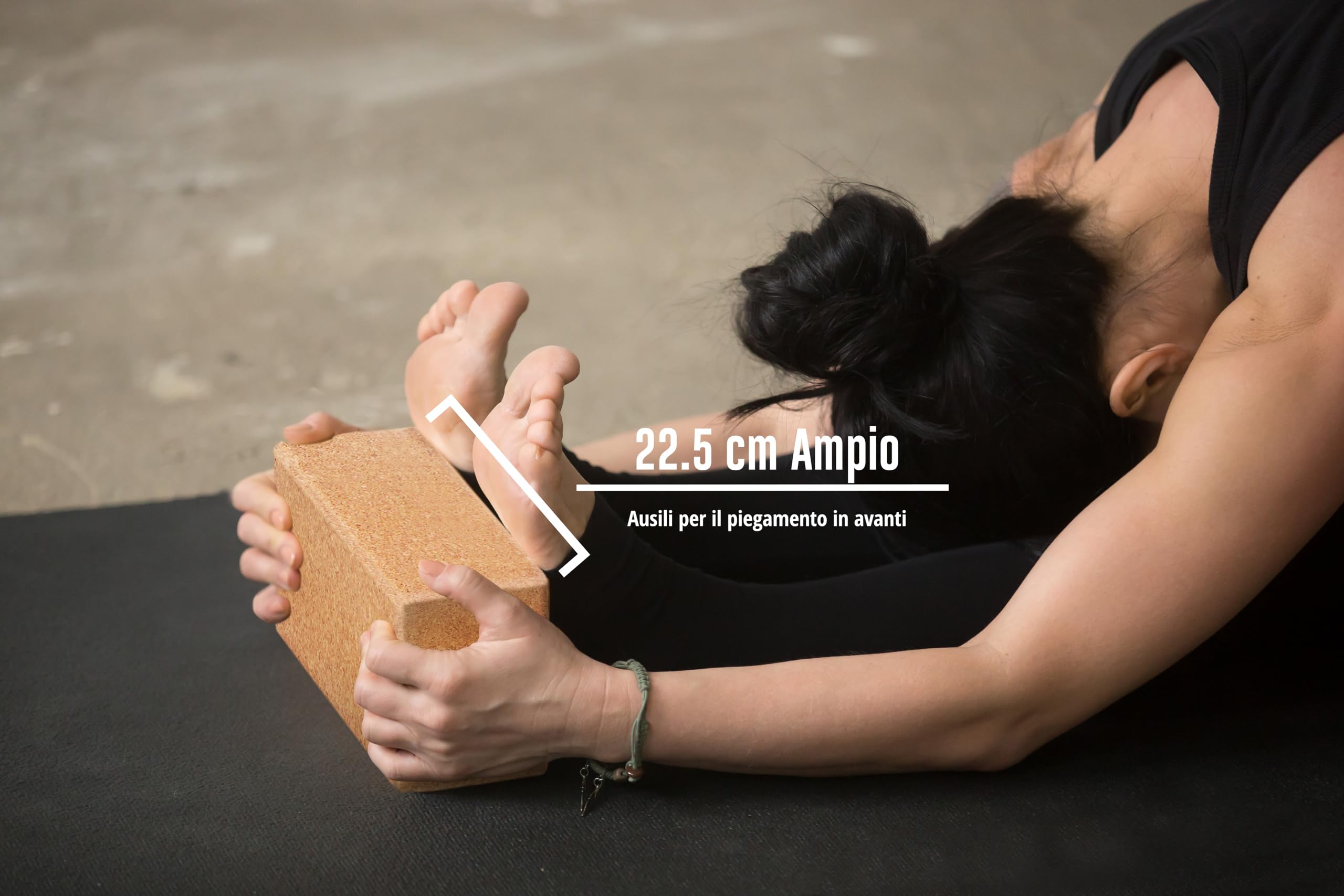 AMITYUNION Yoga Block Cork Set 2-100% Naturale - Hatha Klotz Anche per Principianti Meditazione e Pilates, Blocchi Yoga per Schiena
