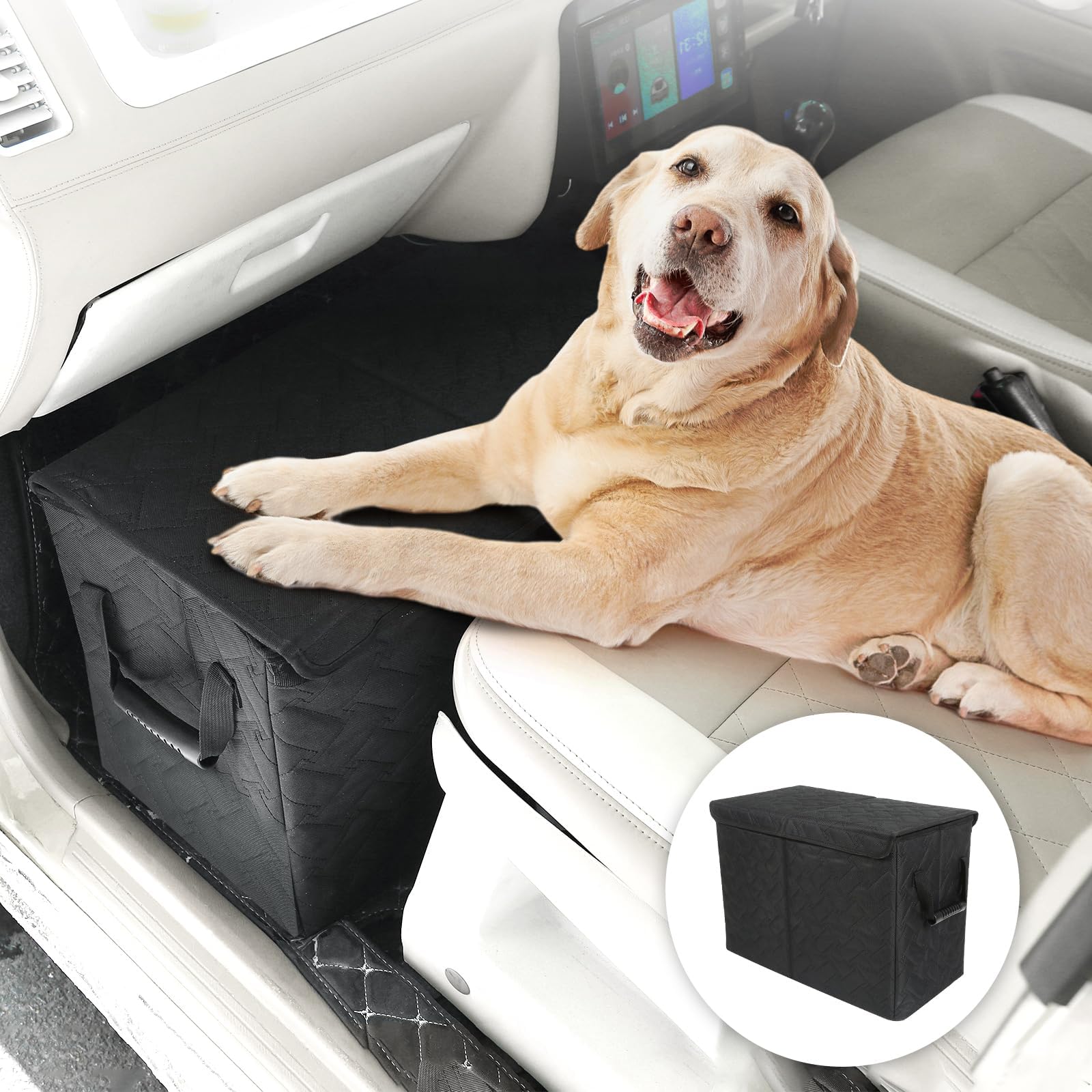 Dog Car Seat Extender with Storage, Suitable for Dogs up